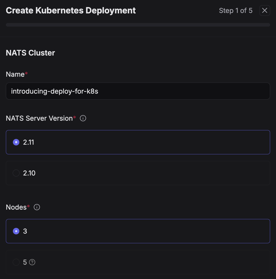 Deploy for Kubernetes configuration in Control Plane