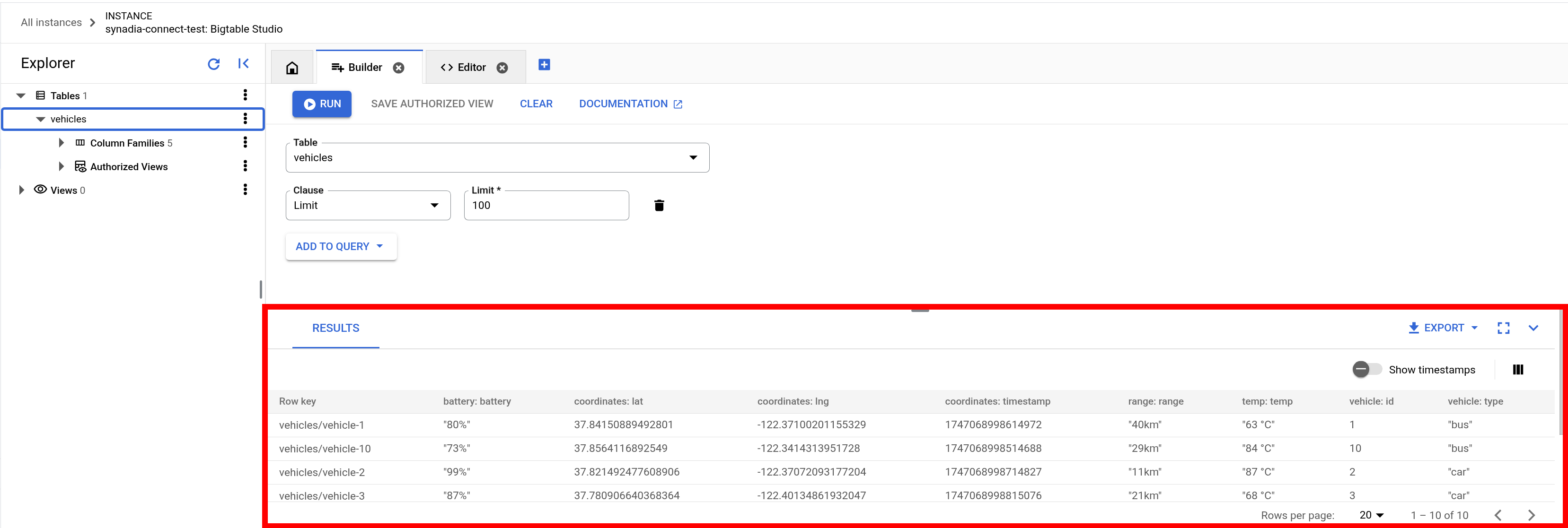 Bigtable Data